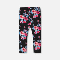 Printed Leggings Black With Roses