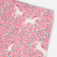 Printed Leggings Pink With Unicorn