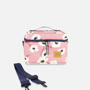 Lunch Box Pink Printed Off White Flowers