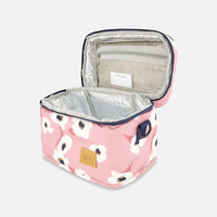 Lunch Box Pink Printed Off White Flowers