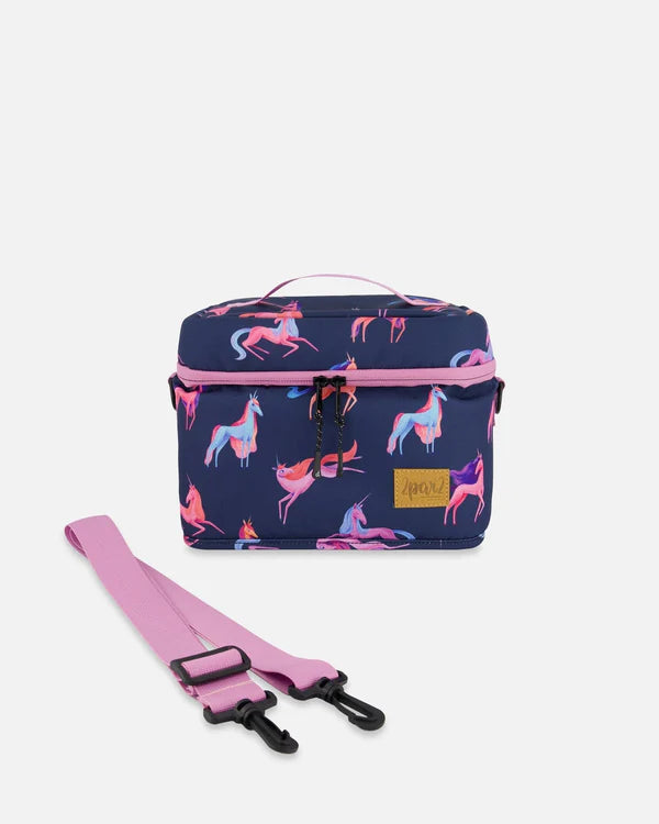 Lunch Box Navy Printed Unicorn