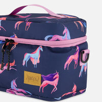 Lunch Box Navy Printed Unicorn