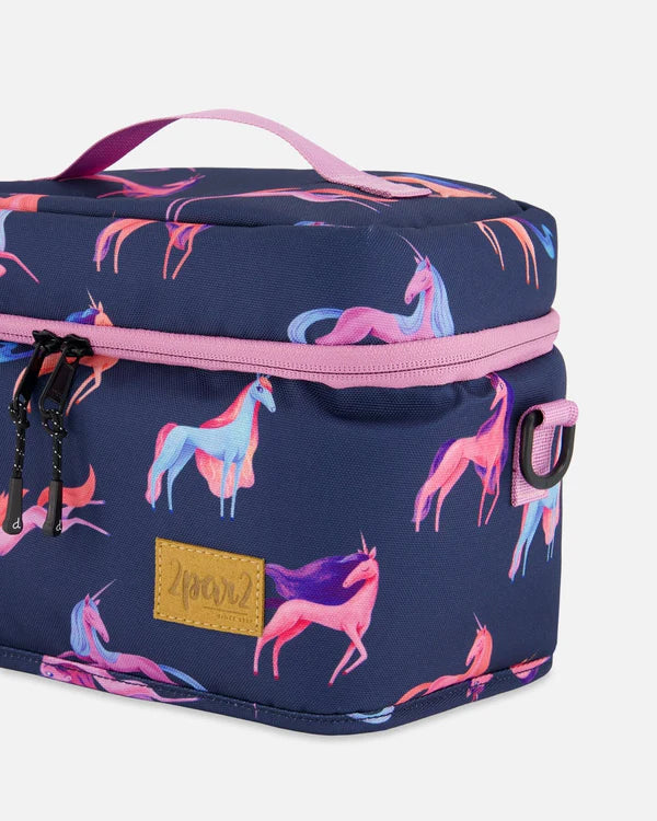 Lunch Box Navy Printed Unicorn