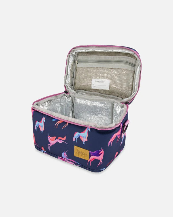 Lunch Box Navy Printed Unicorn