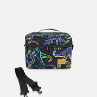 Lunch Box Black Printed Neon Dino