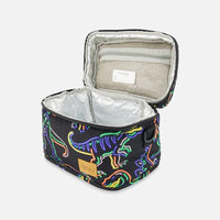 Lunch Box Black Printed Neon Dino