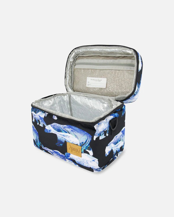 Lunch Box Black Printed Polar Bears