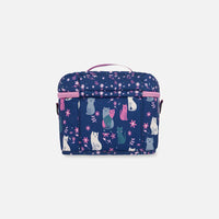 Lunch Box Navy Blue Printed Kitten