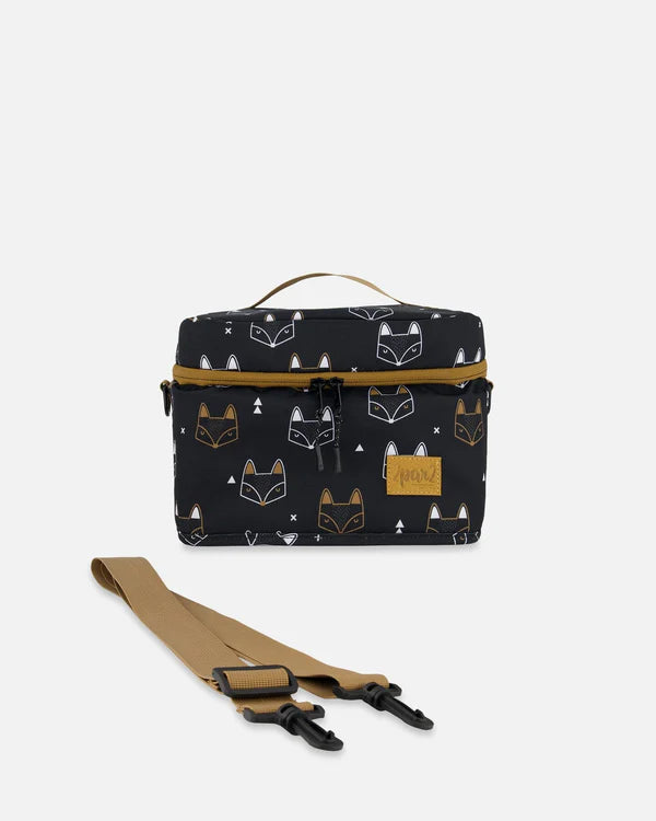 Lunch Box Black Printed Fox