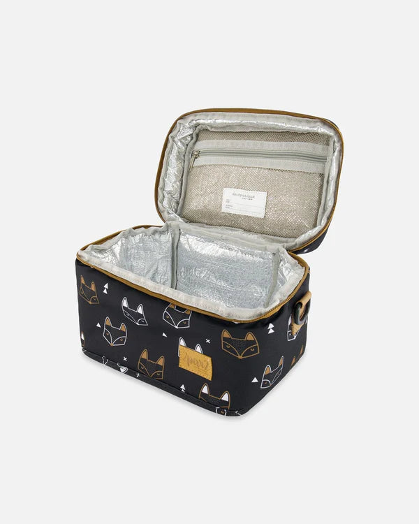 Lunch Box Black Printed Fox