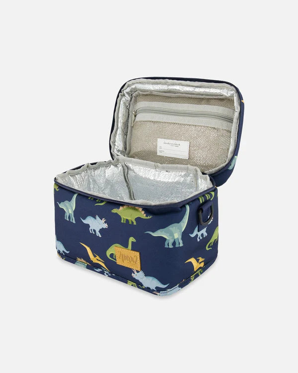 Lunch Box Navy Blue Printed Dinosaurs