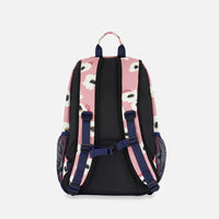 Backpack Pink Printed Off White Flowers