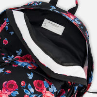 Backpack Black Printed Roses - 18L