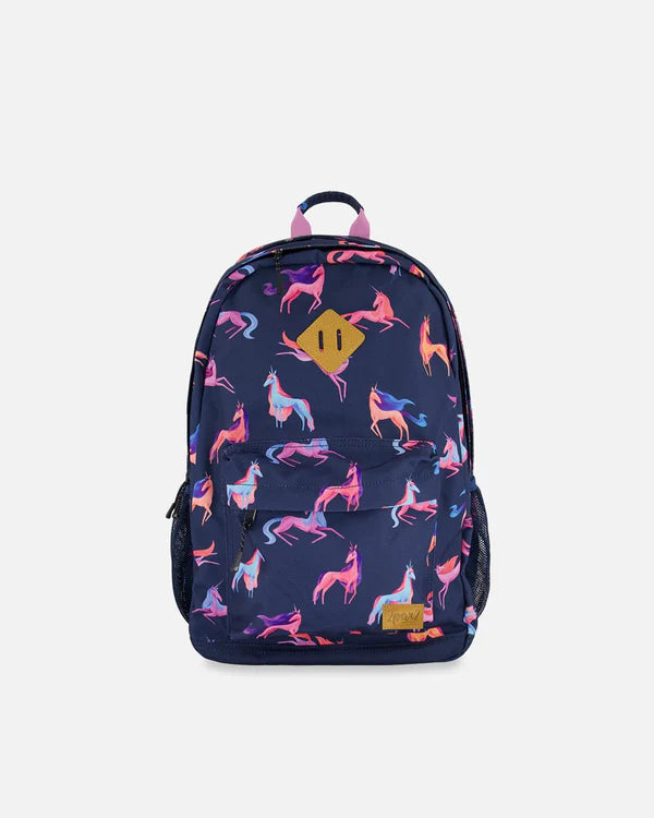 Backpack Navy Printed Unicorn - 18L