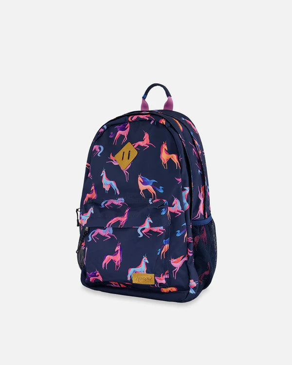 Backpack Navy Printed Unicorn - 18L