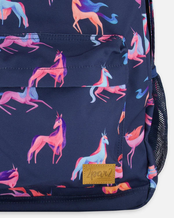 Backpack Navy Printed Unicorn - 18L