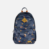 Backpack Navy Printed Mountains Animals