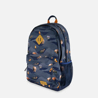 Backpack Navy Printed Mountains Animals