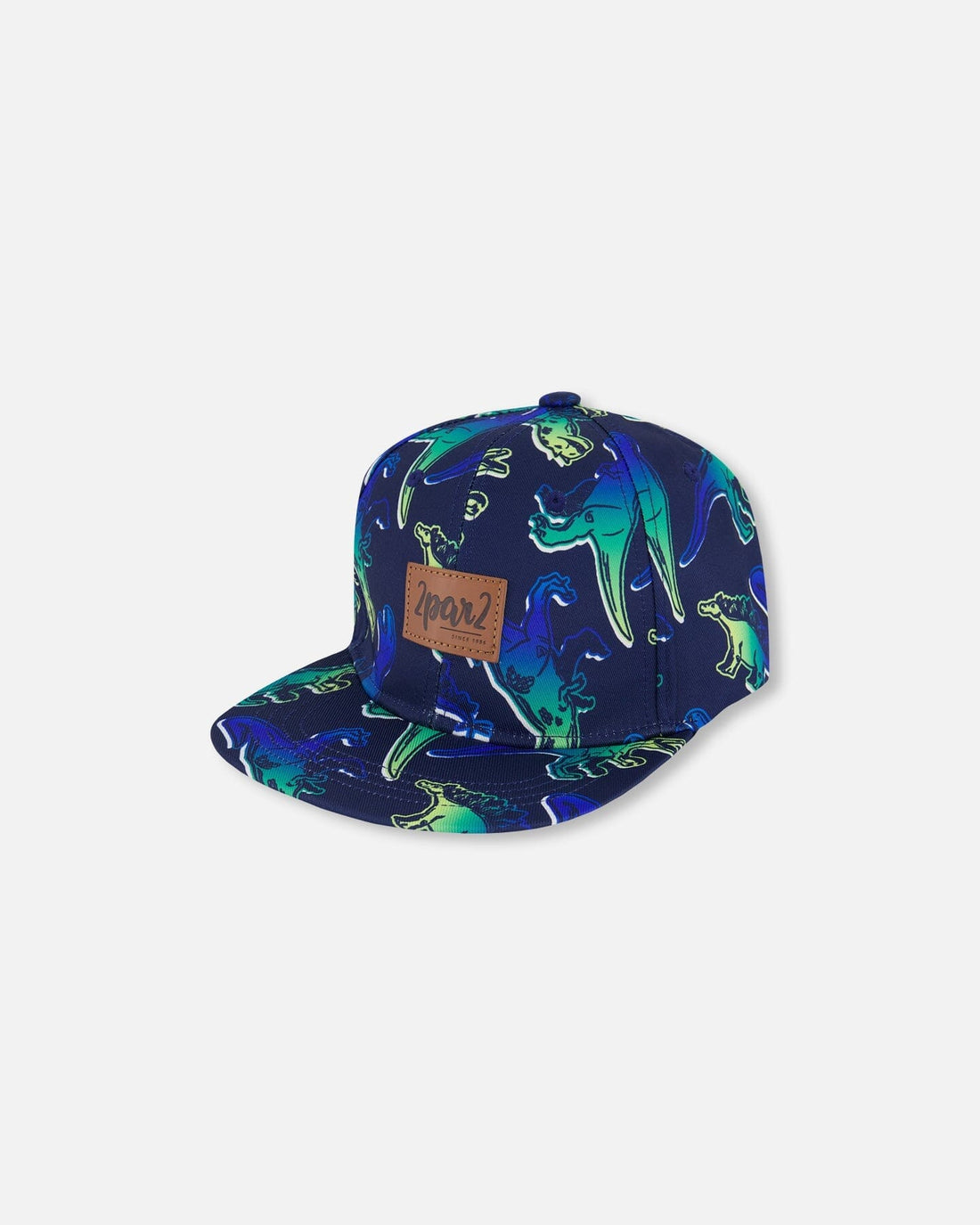 Printed Cap Blue And Green Dino On Navy