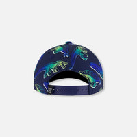 Printed Cap Blue And Green Dino On Navy