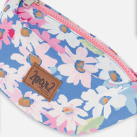 Printed Fanny Pack White, Pink, And Green Flowers