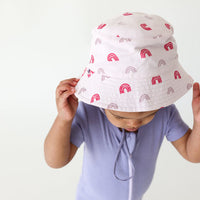 Reversible Organic Cotton Bucket Hat | Rainbows and Lilac