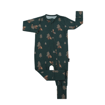 Footless Sleeper with Fold-over Cuffs - Owls