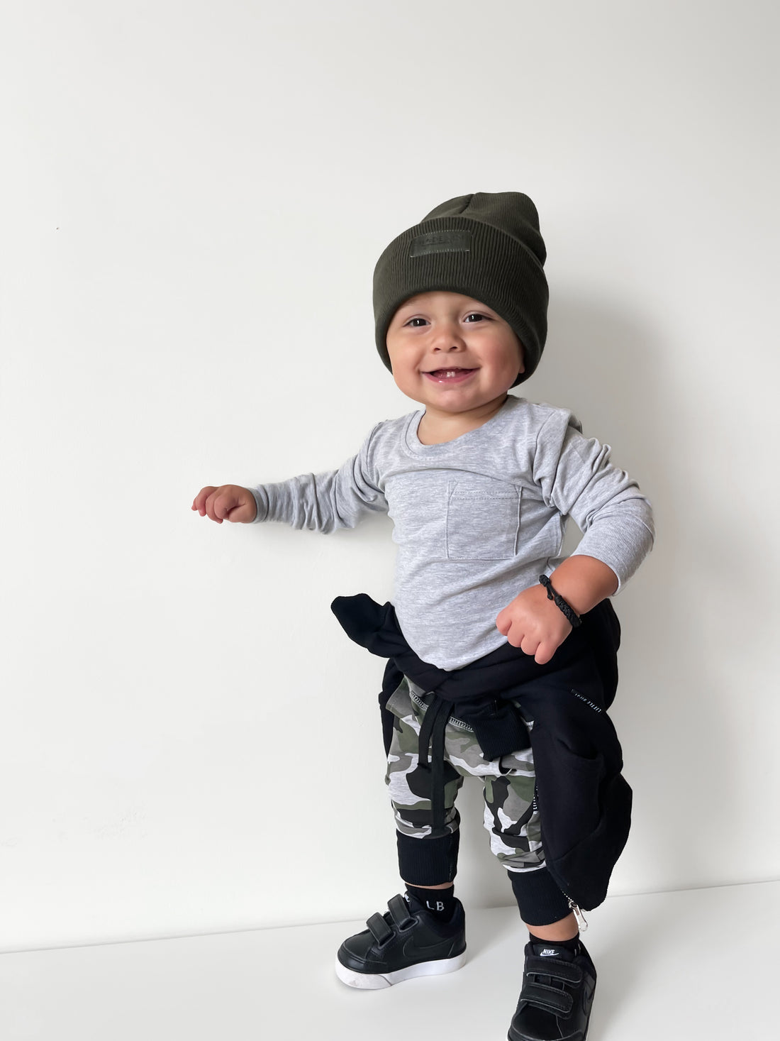 Hunter Green Beanie (6M-8Y)