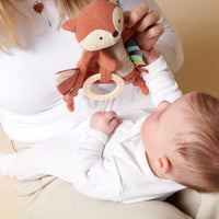 Bitzy Crinkle Fox Sensory Toy with Teether