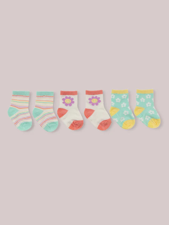 3-PACK SOFT DURABLE BABY SOCKS SET - BONJOUR BÉBÉ