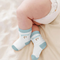 3-PACK SOFT DURABLE BABY SOCKS SET - HOWDY PARTNER BLUE