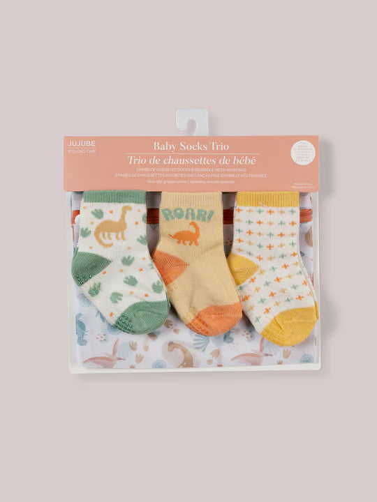 3-PACK SOFT DURABLE BABY SOCKS SET - ROARSOME