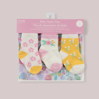 3-PACK SOFT DURABLE BABY SOCKS SET - SWEET DAISY