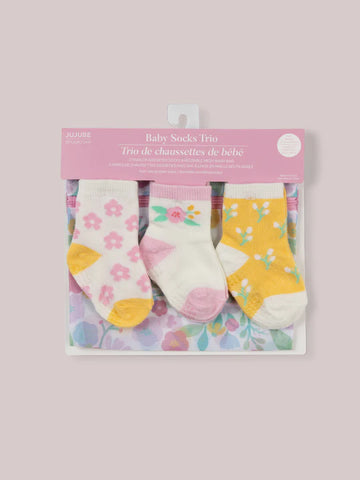 3-PACK SOFT DURABLE BABY SOCKS SET - SWEET DAISY