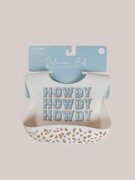 SILICONE BIB - HOWDY PARTNER BLUE