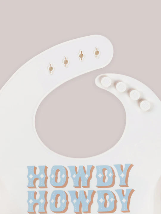 SILICONE BIB - HOWDY PARTNER BLUE