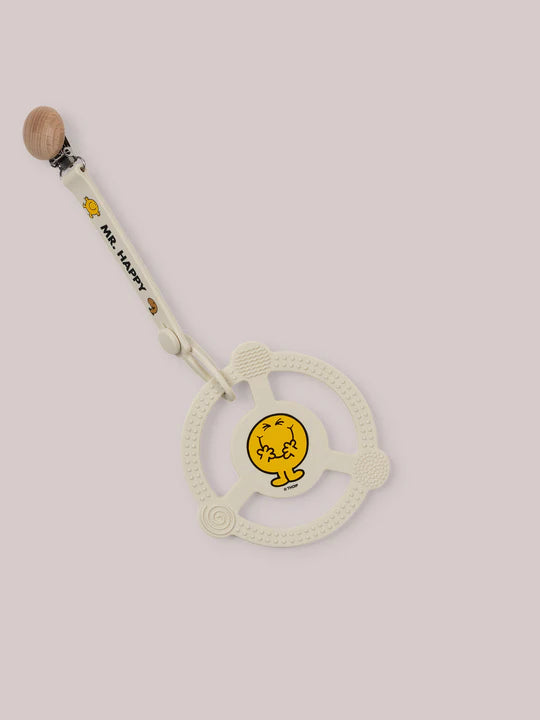 SILICONE TEETHER RING & DETACHABLE CLIP - MR. HAPPY™