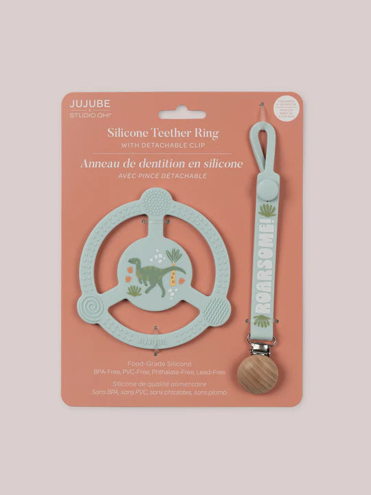 SILICONE TEETHER RING & DETACHABLE CLIP