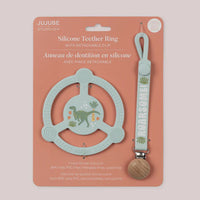 SILICONE TEETHER RING & DETACHABLE CLIP - ROARSOME