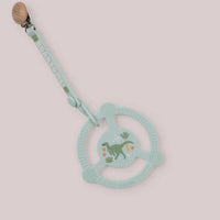 SILICONE TEETHER RING & DETACHABLE CLIP - ROARSOME