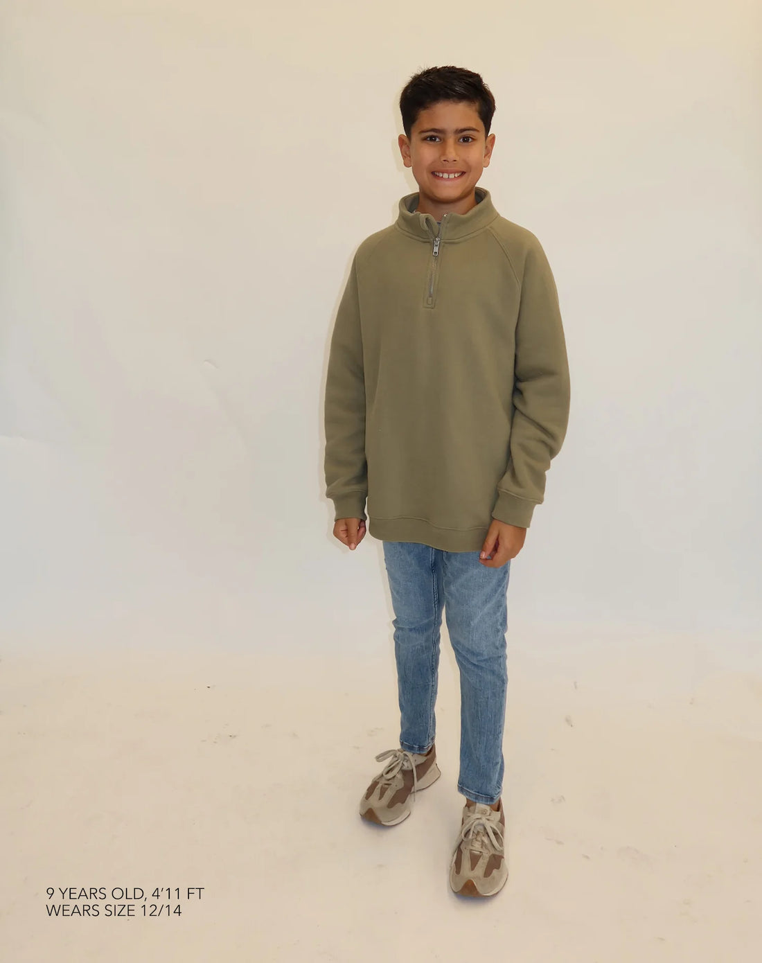 Kids Best Friend Half Zip - Olive