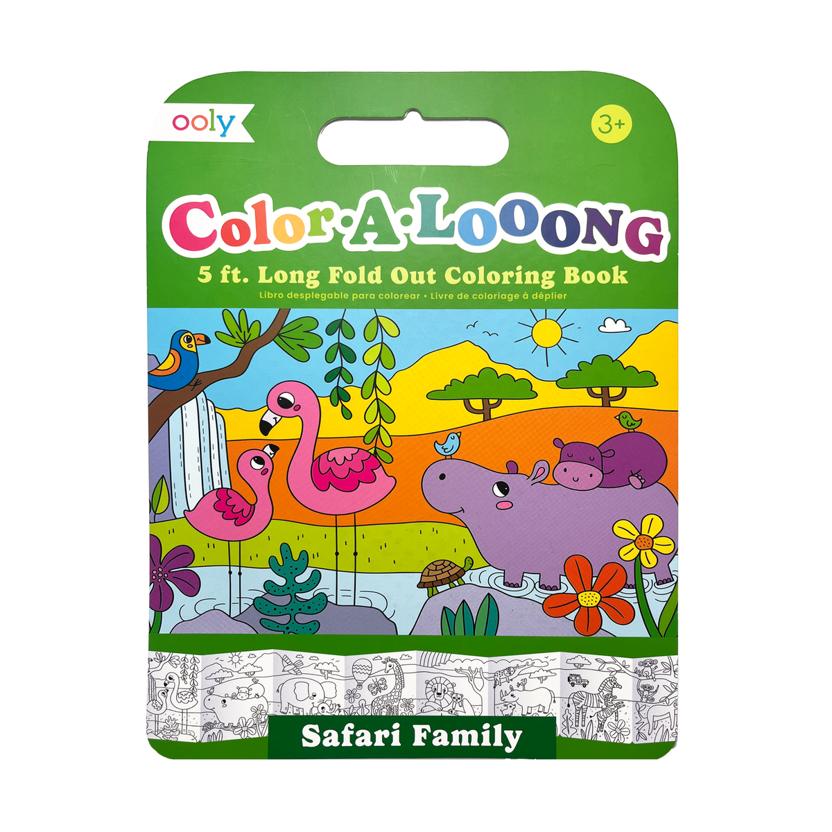 Color-A-Looong 5' Fold Out Kids Coloring Book - Safari Family