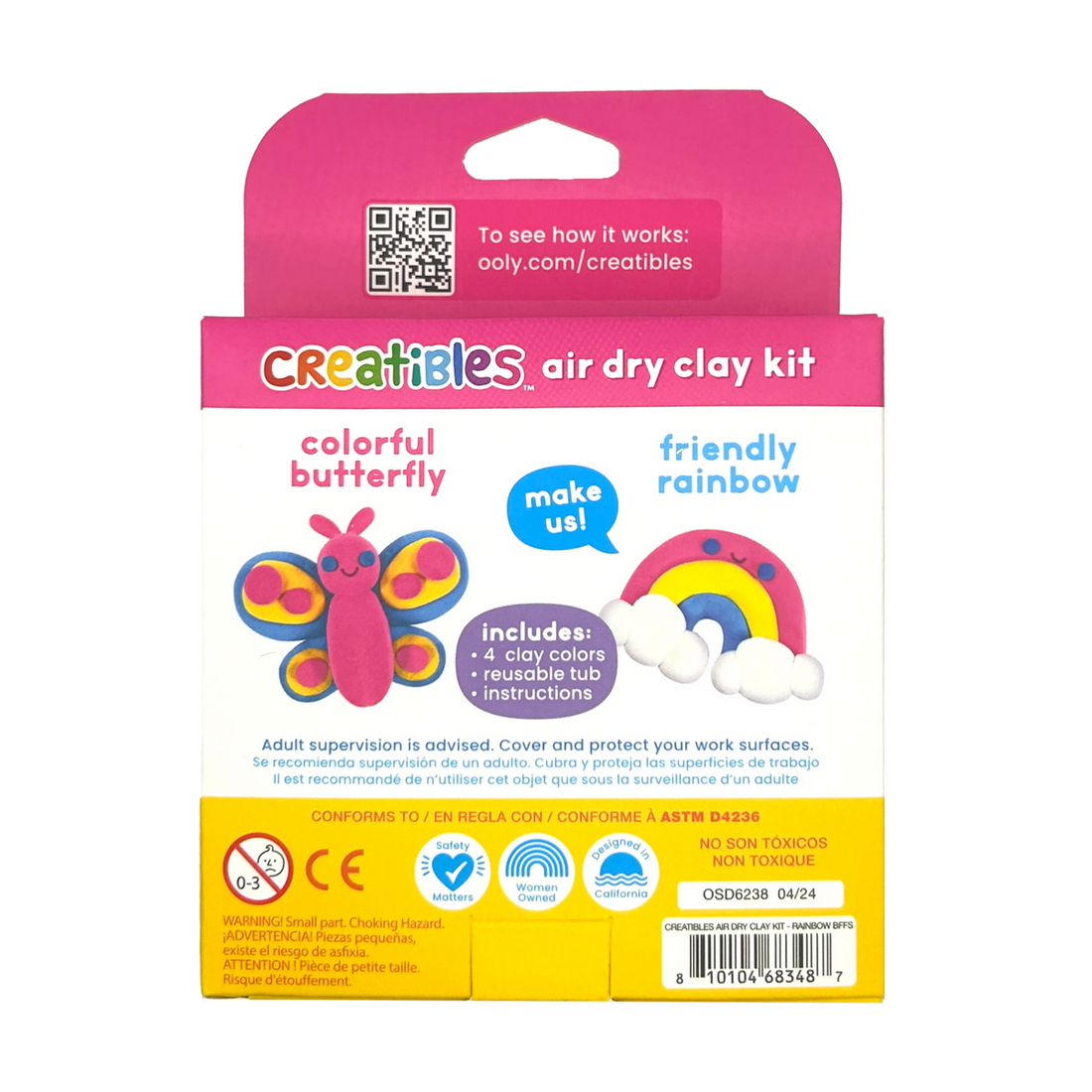 Creatibles Mini Air Dry Clay Kit - Rainbow BFFs