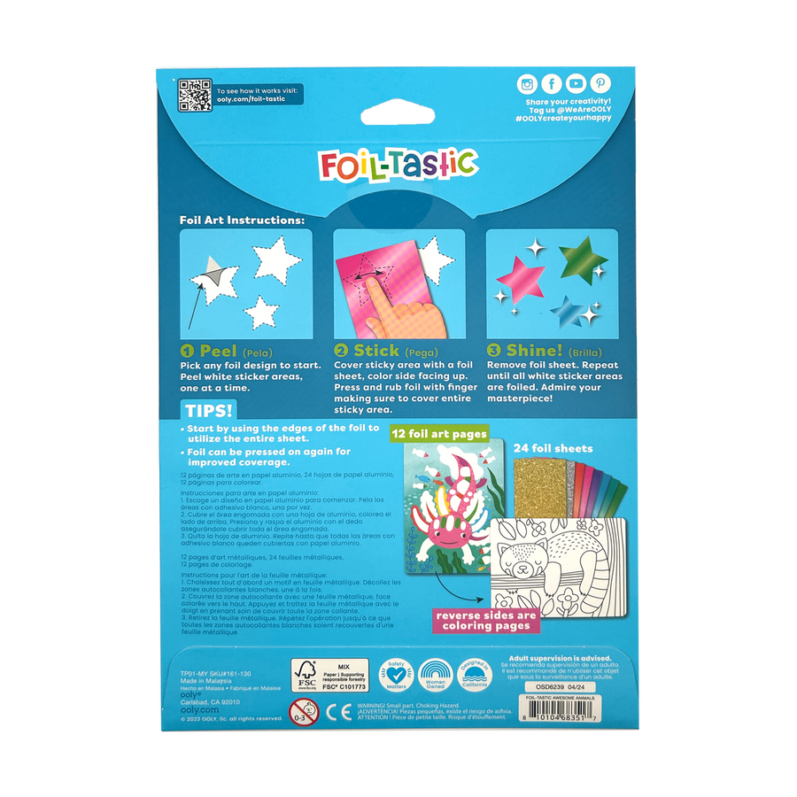 Foil-tastic Foil Art & Coloring Set - Awesome Animals