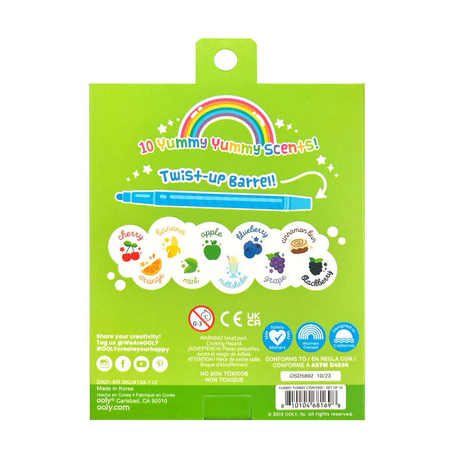 Yummy Yummy Scented Twist-Up Crayons - Set of 10