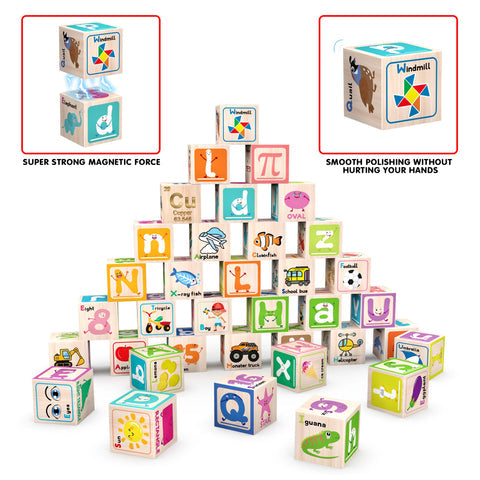 36 Piece Magnetic Cubes Alphabet & Numbers PMC36