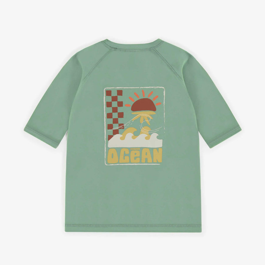 GREEN SHORT SLEEVED BATHING T-SHIRT, CHILD