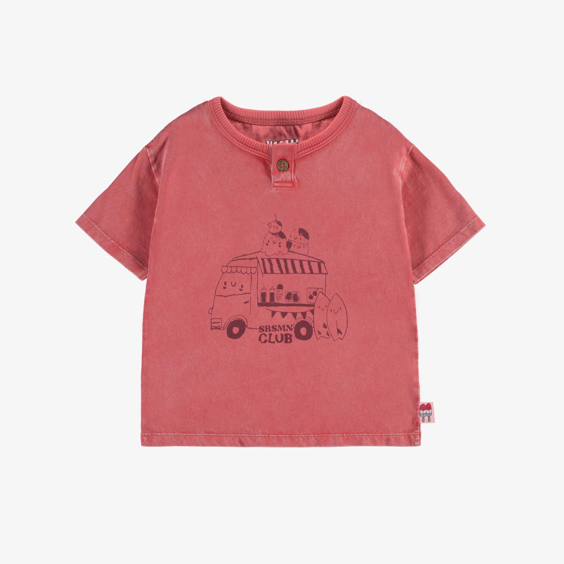 RED SHORT-SLEEVED T-SHIRT WITH AN ILLUSTRATION COTTON, BABY