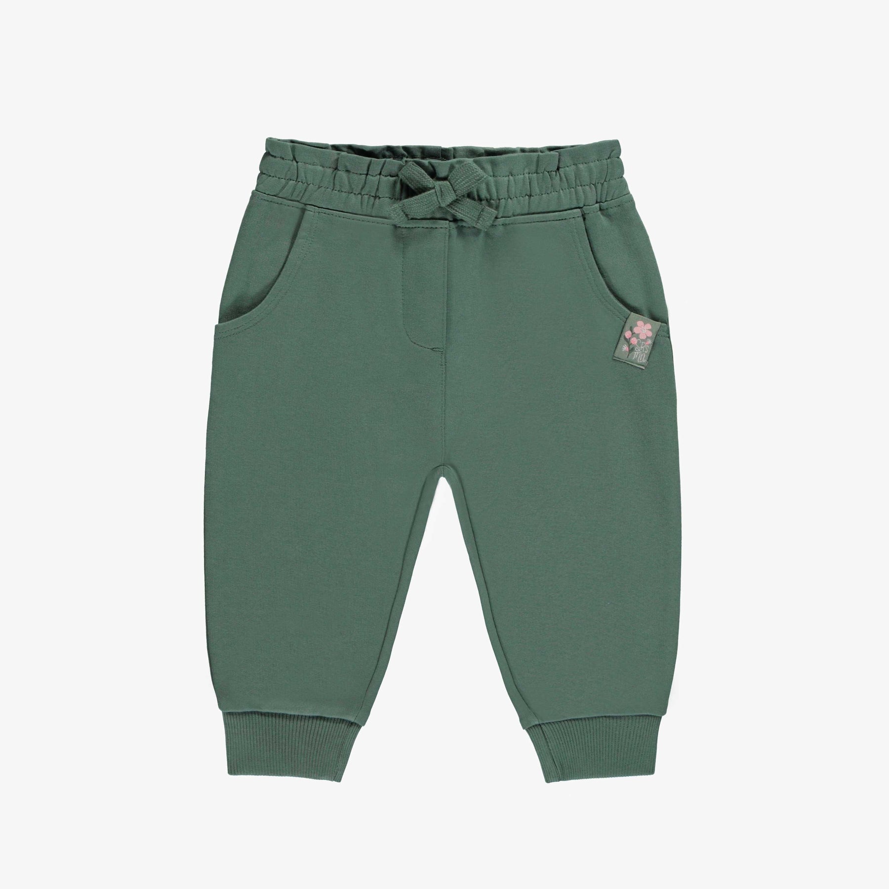 GREEN REGULAR FIT PANTS FRENCH TERRY, BABY