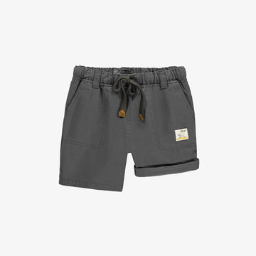 CHARCOAL RELAXED FIT SHORT IN COTTON, BABY